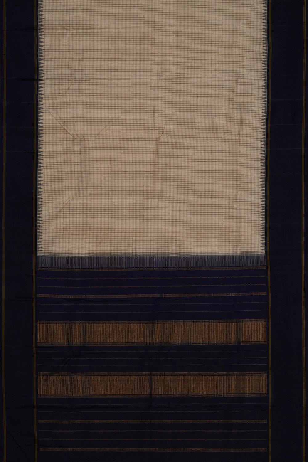 Image of Arani Silk Kattam Beige Saree